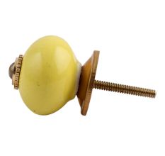 Solid Yellow Golden Fitting Ceramic Knob
